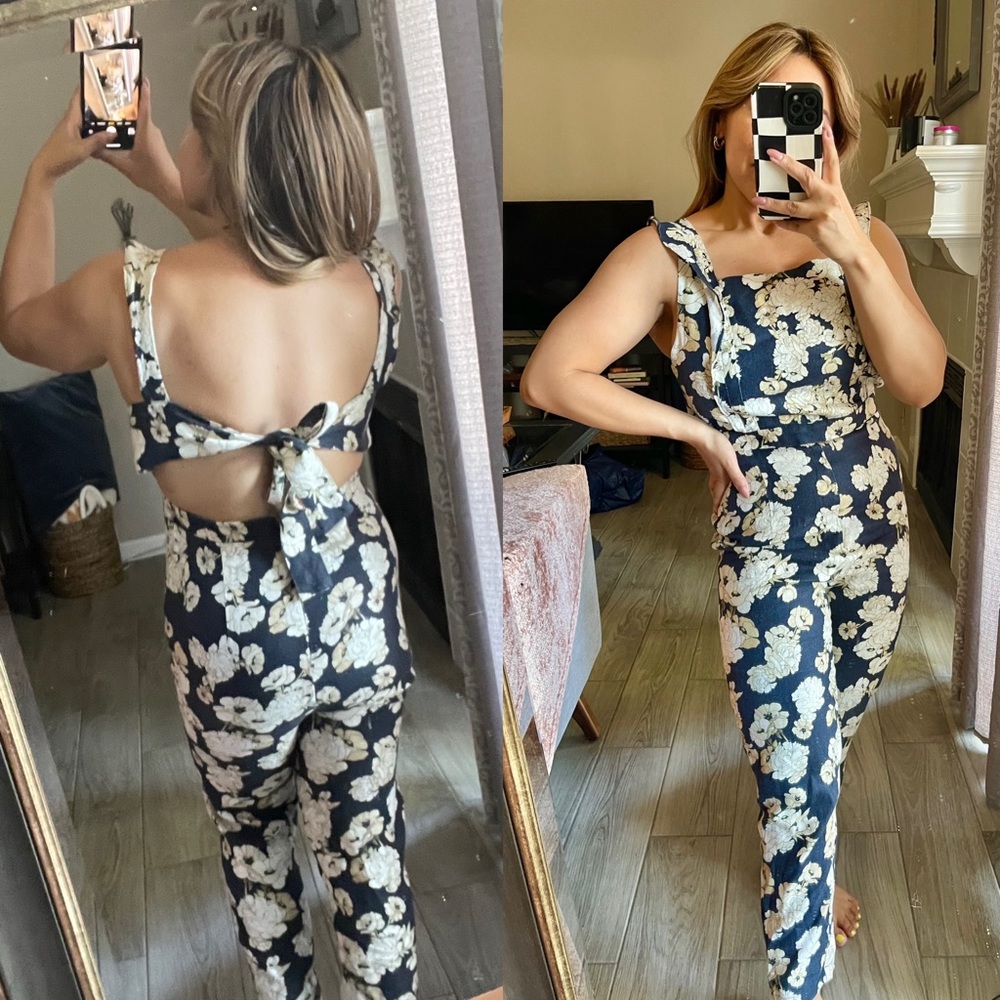 SIR. The Label | Floral Bellagio Linen Jumpsuit Size: US 4 - Picture 2 of 7